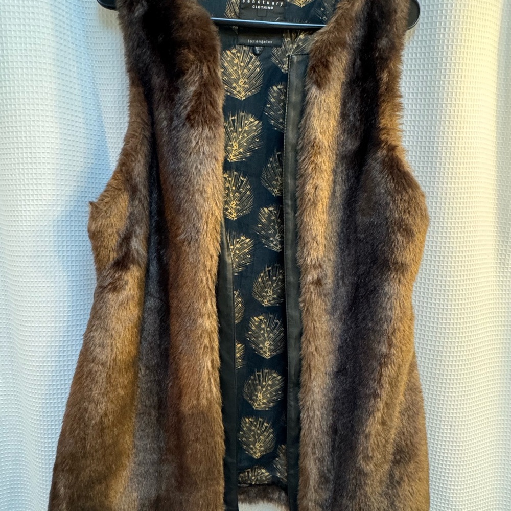 Sanctuary Brown Faux Fur Vest